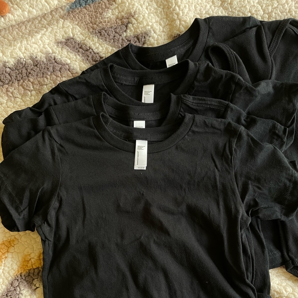 American Apparel Black T Shirt Bundle